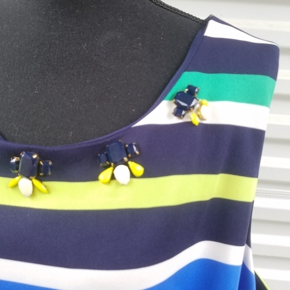 vince camuto stripped jeweled neckline shi… - Picture 5 of 9